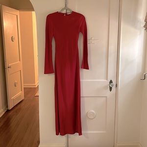 Red Zara satin dress XS. Beautiful details